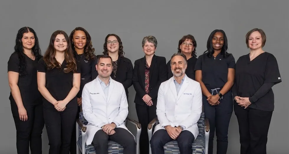 Group photo of the Fountain Square Dental Care team in Cincinnati, Ohio